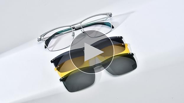 FONEX Pure Titanium Glasses Frame Men Square Magnet Clip On